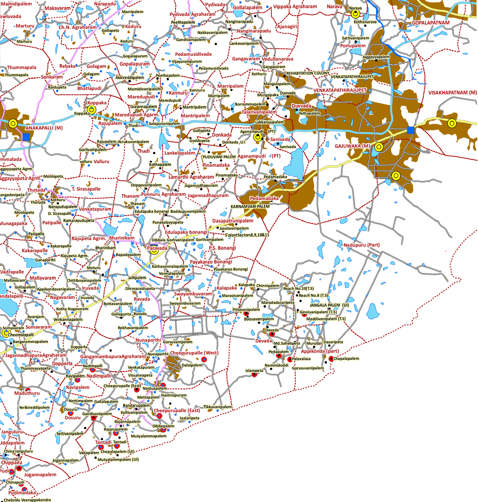 Storm surge inundation map for cyclone with wind speed 